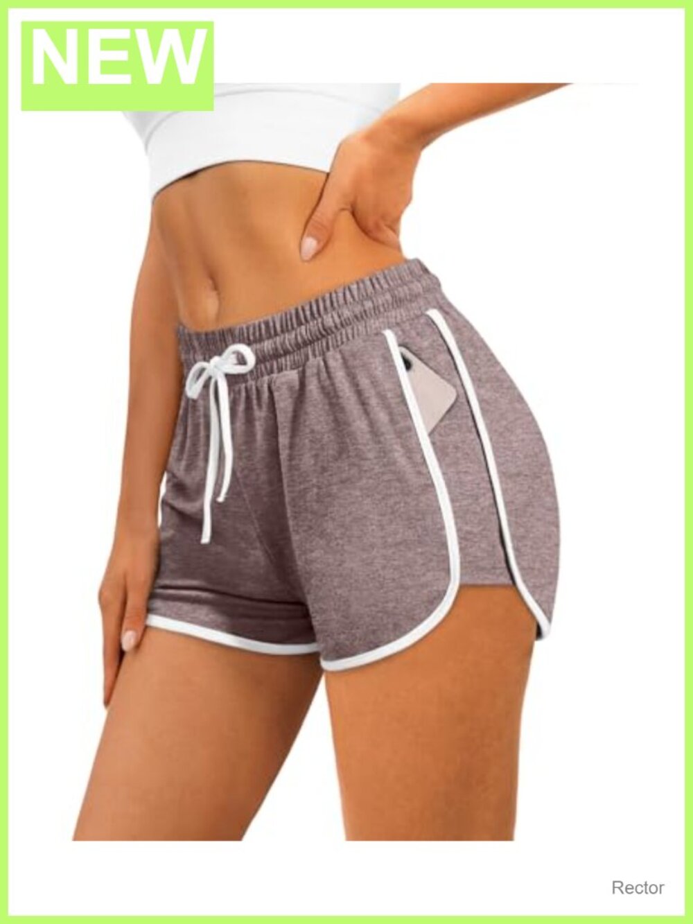 Womens Athletic Shorts Running Color Block Dolphin Hem with Pockets Drawstring